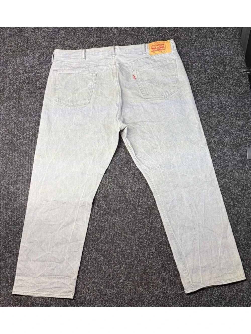 Levi's Men's Light Wash Gray Straight Fit Cotton Denim Jeans Mid Rise